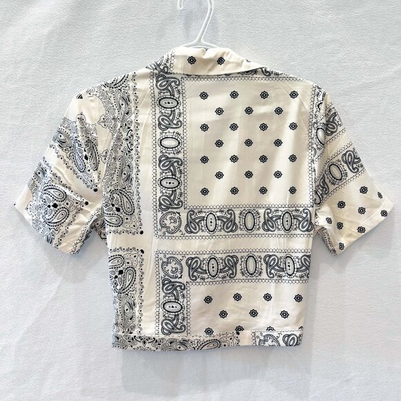 superdown Cream & Black Jenela Twist Front Shirt size Small - Picture 6 of 12